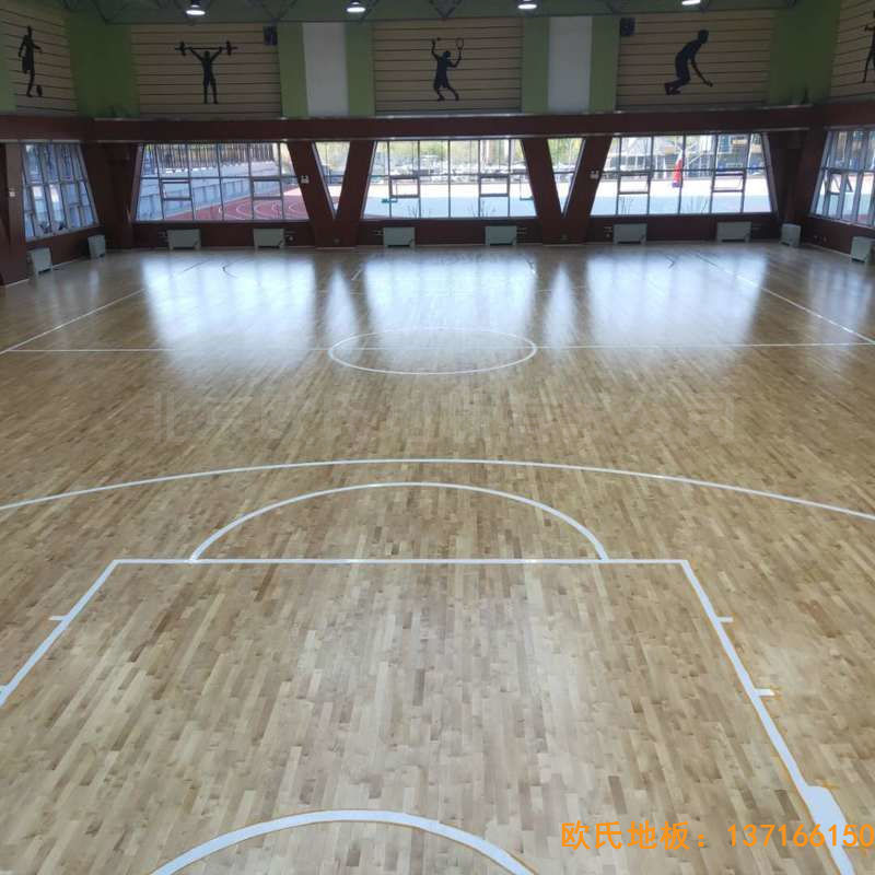 山西晋中榆次王湖小学体育木地板铺装案例