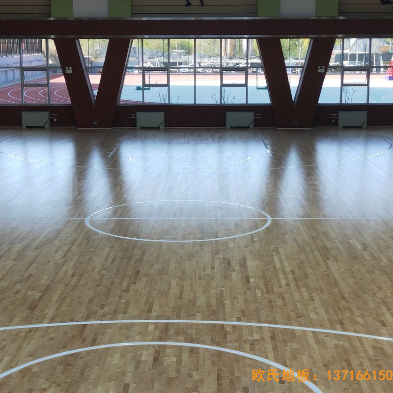 山西晋中榆次王湖小学体育木地板铺装案例