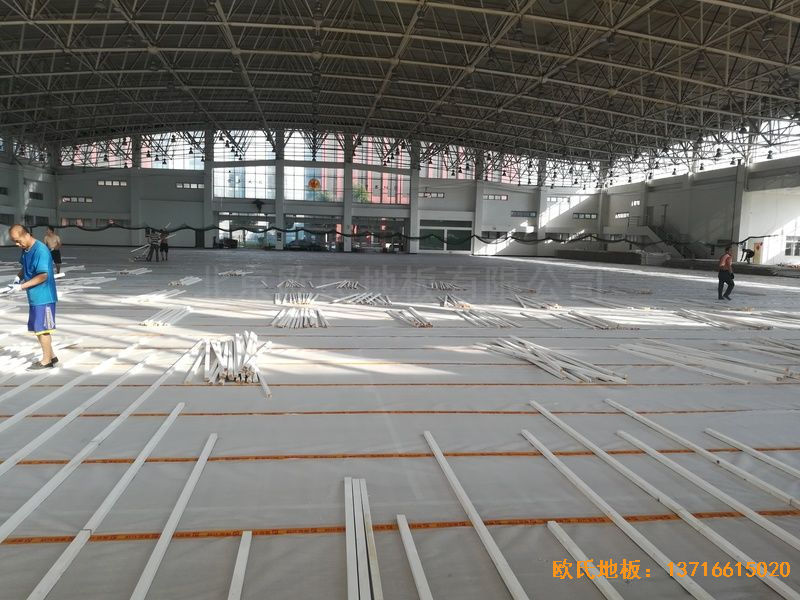 武汉体育学院体育木地板安装案例