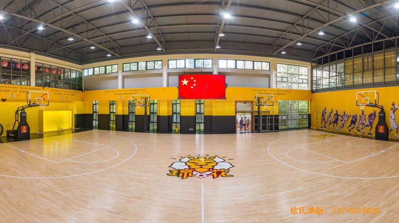 江苏扬州海兰德琼花篮球馆运动地板施工案例