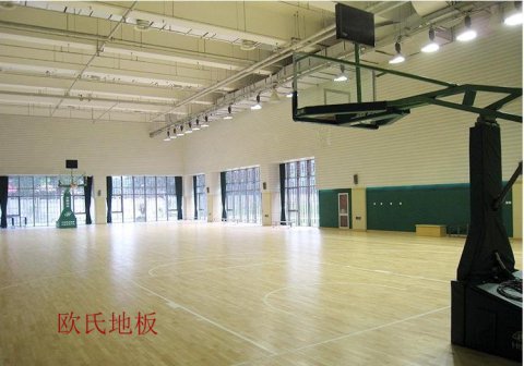 江苏省泰州市紫荆河小学体育馆木地板完工验收