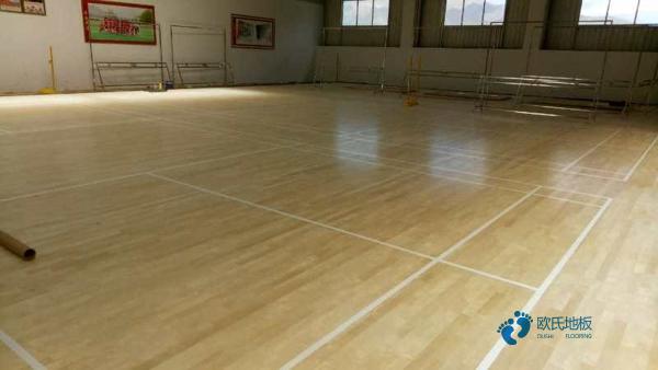 实木体育篮球木地板清洁养护1